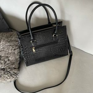 Brand new mint condition black patent croc bag